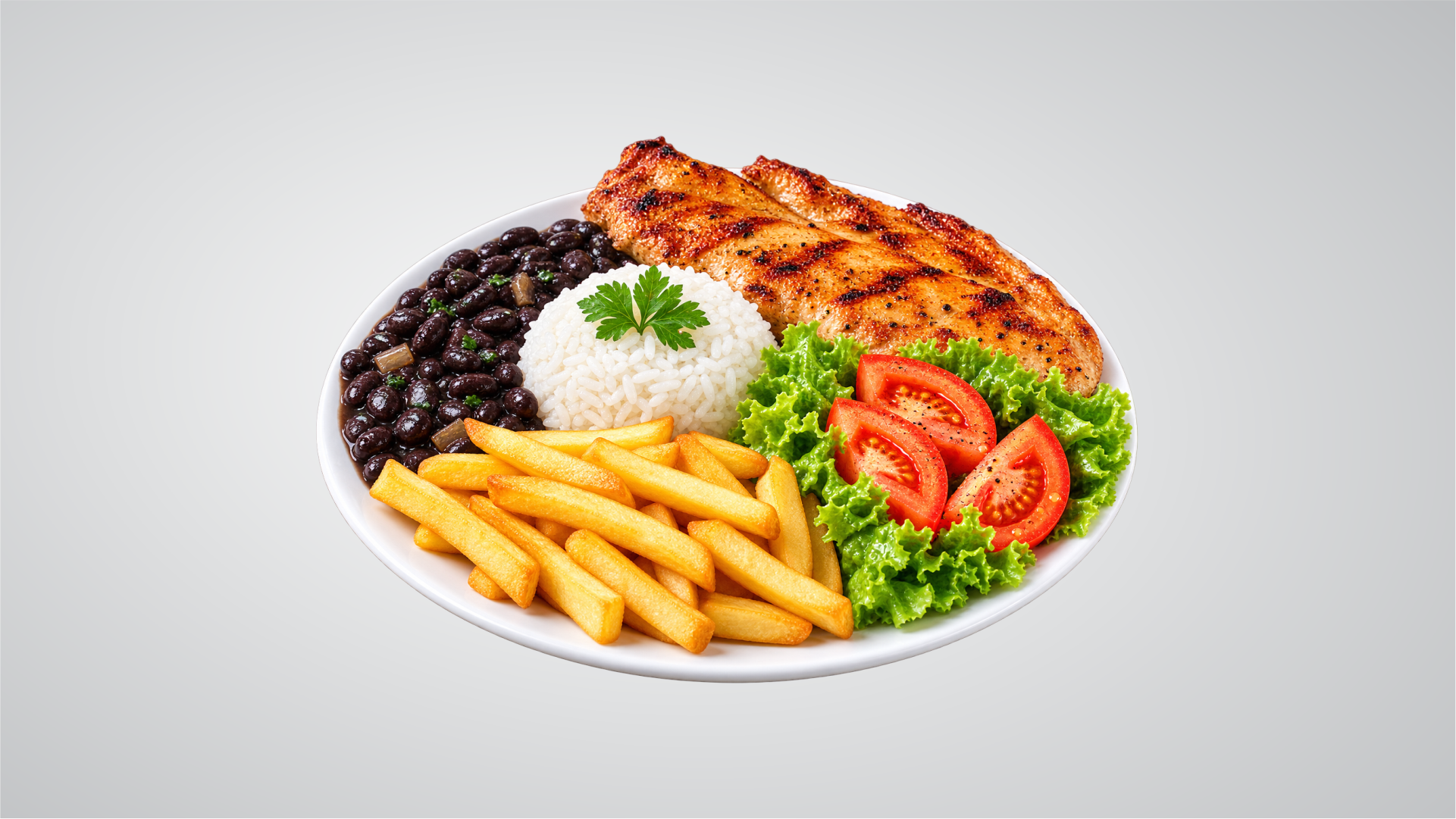 Frango Grelhado Com Fritas E Salada